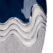 Wavy Conische Vaas Blauw Zilver