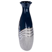 Wavy Flessenvaas Blauw Zilver