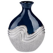 Wavy Flessenvaas Blauw Zilver
