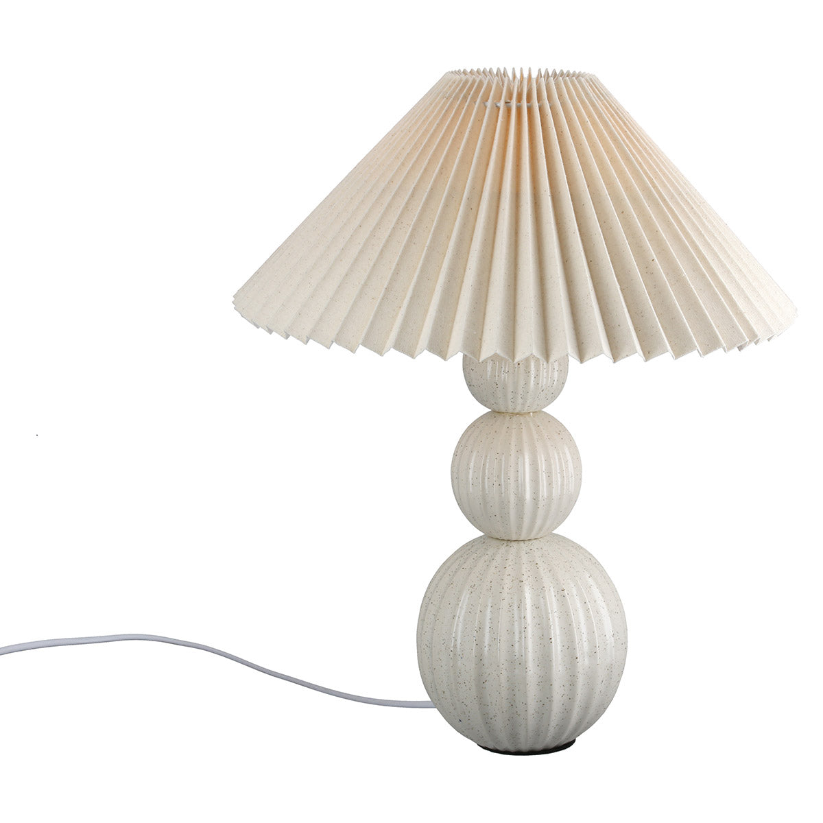 Accra tafellamp bal keramiek beige