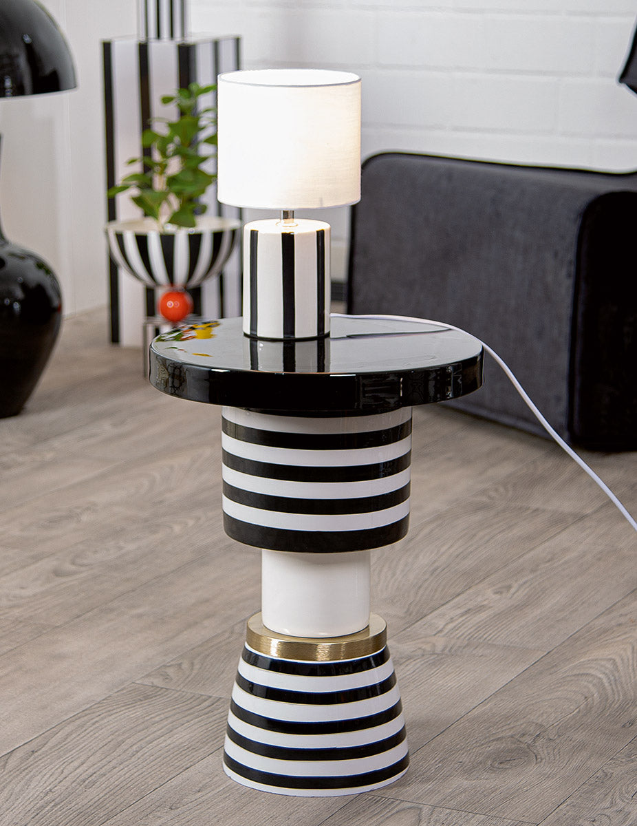 Stripes Ronde IJzeren Bijzettafel
