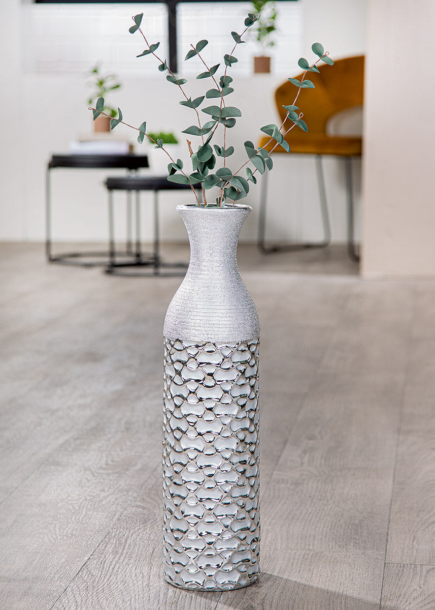 Alaska Flesvloervaas Zilver 49/60 cm