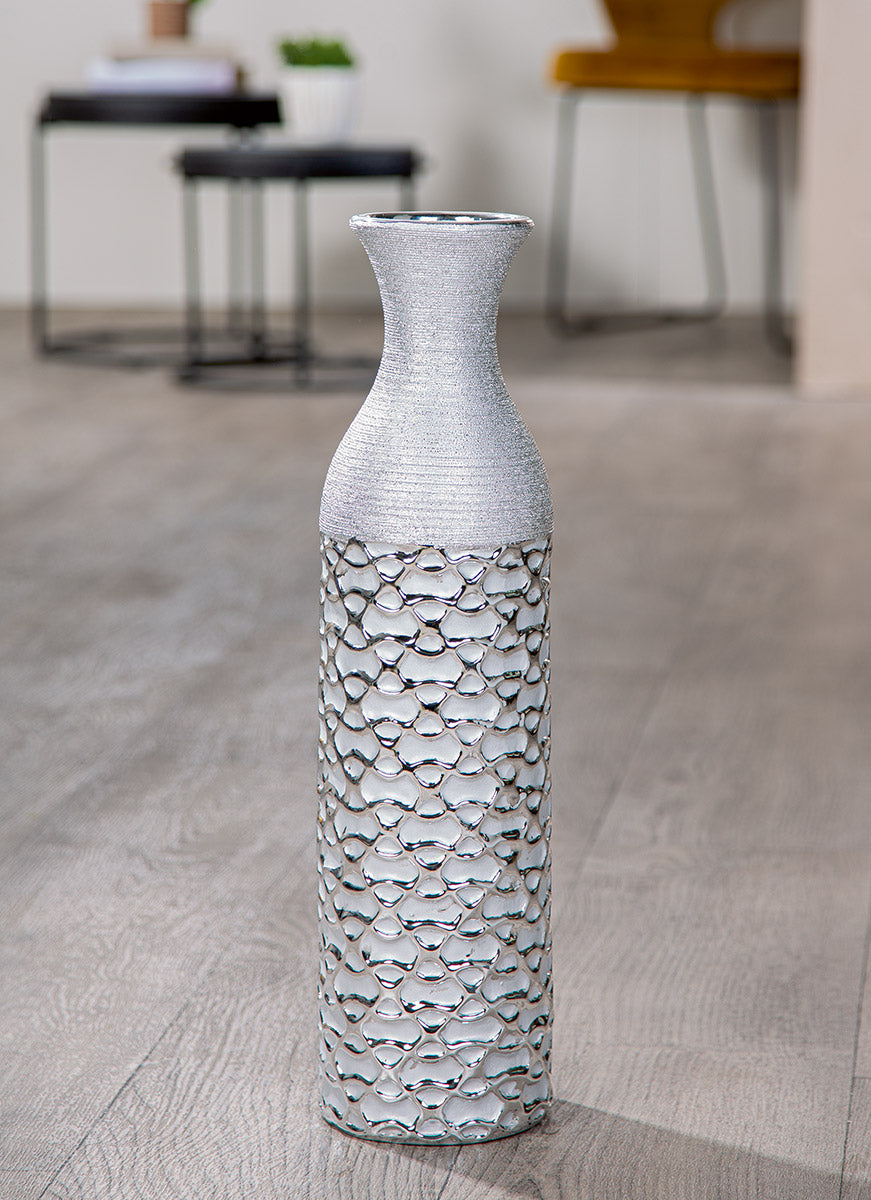 Alaska Flesvloervaas Zilver 49/60 cm