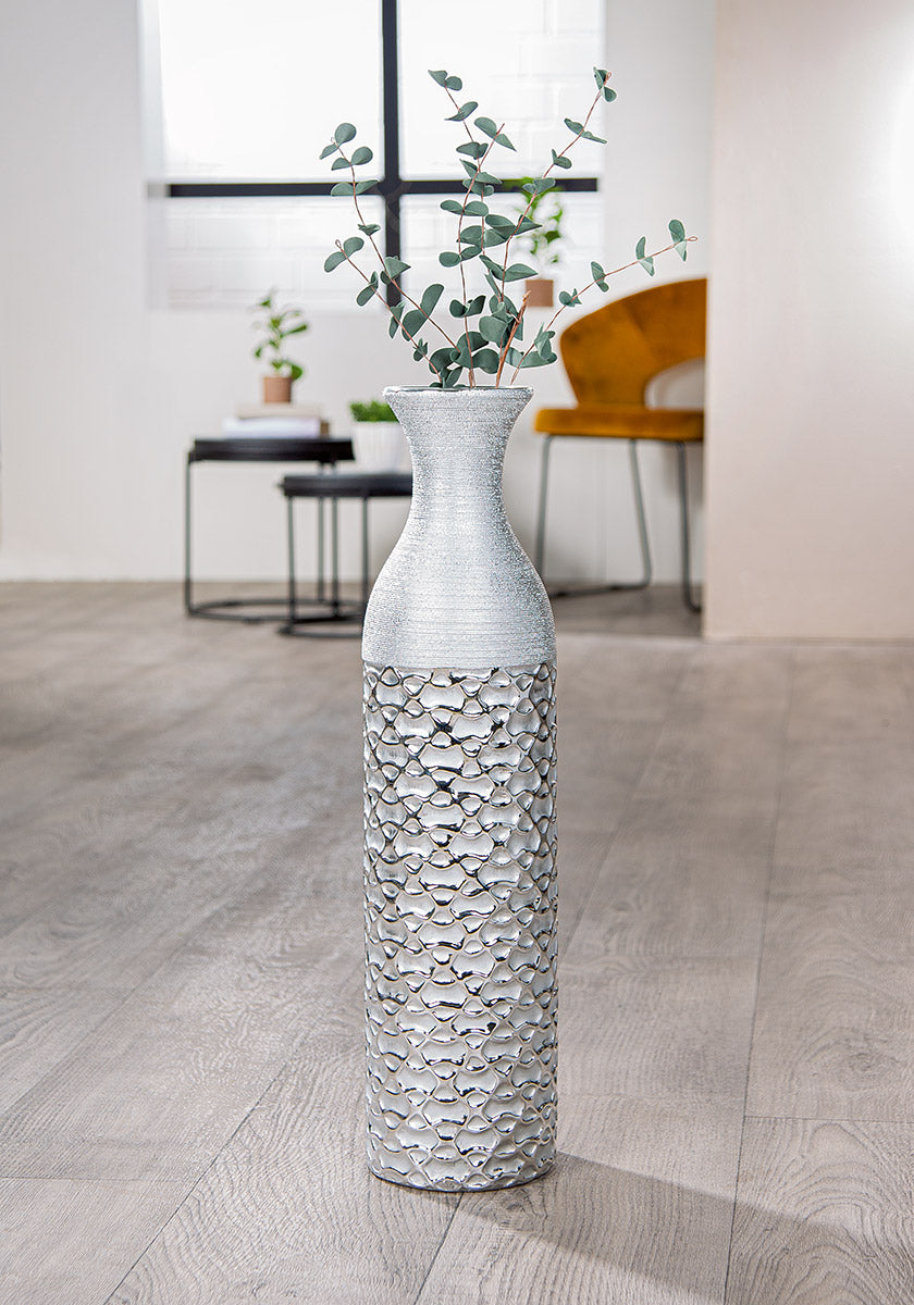Alaska Flesvloervaas Zilver 49/60 cm