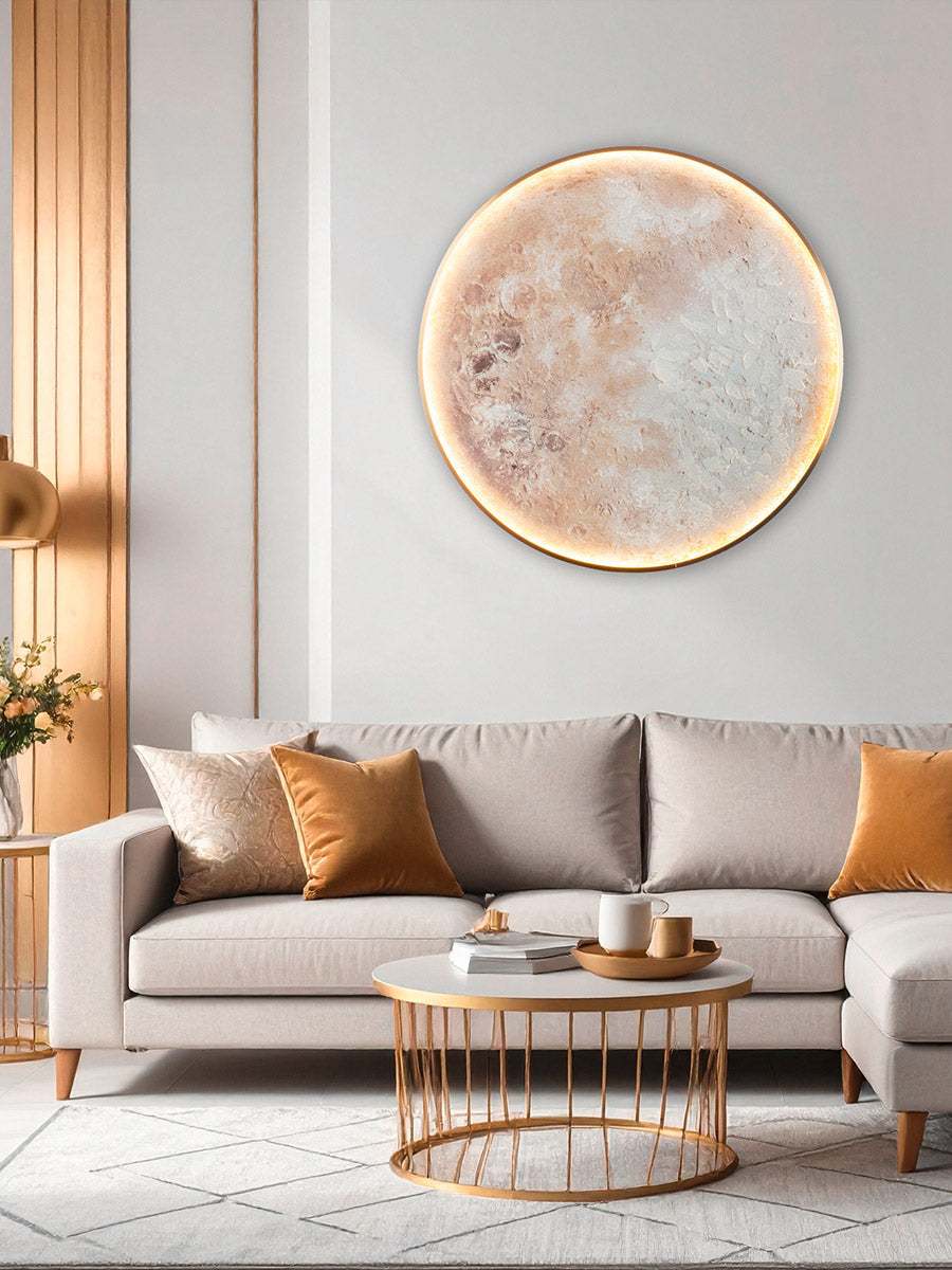 Rond LED-schilderij Moon 70 cm