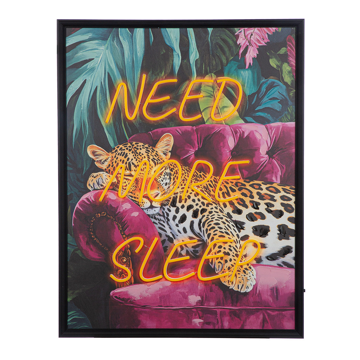 Need more sleep LED schilderij 83 cm