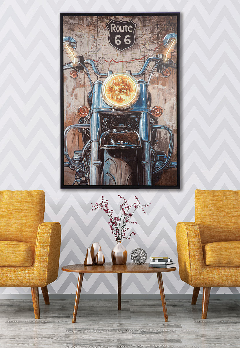 Motorcycle LED-schilderij 123 cm