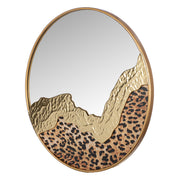 Leopard ronde spiegel goud 60 cm