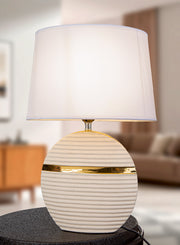 Dune tafellamp keramiek beige/wit