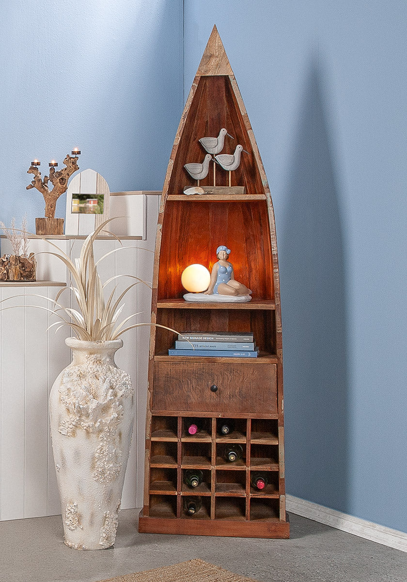 Boat Houten Rek Wijnkast Design