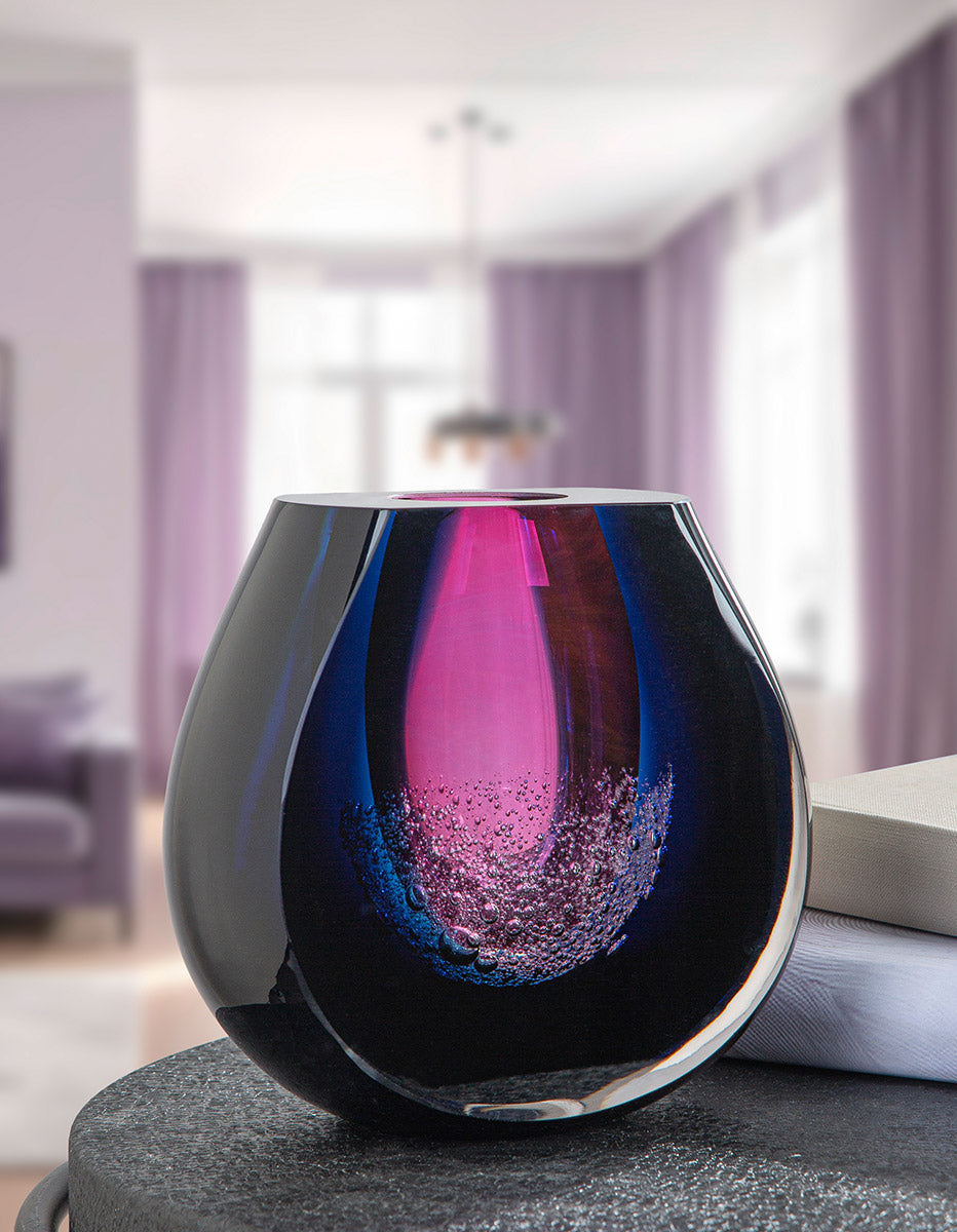 Blauwe vaas Dark Abyss 18.5 cm