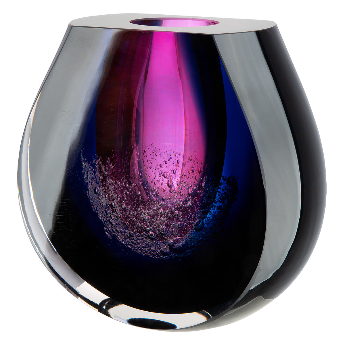 Blauwe vaas Dark Abyss 18.5 cm