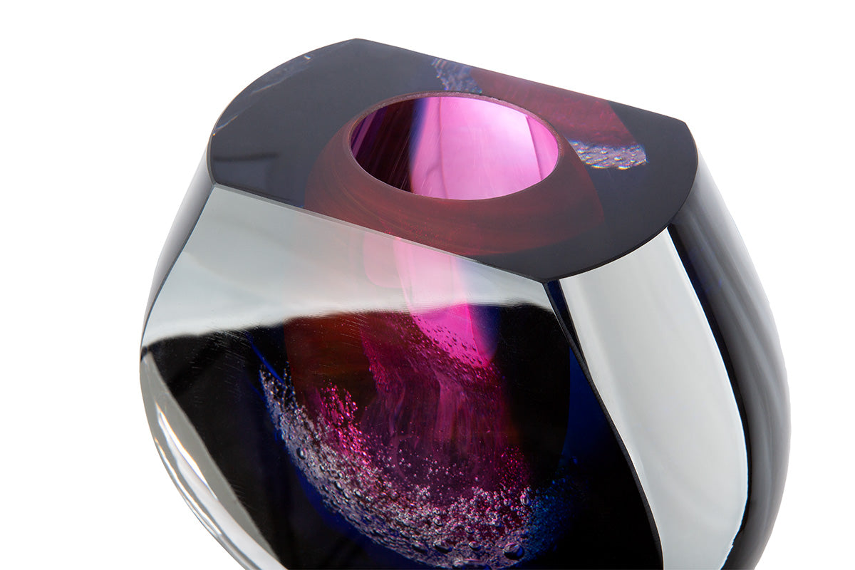 Blauwe vaas Dark Abyss 18.5 cm