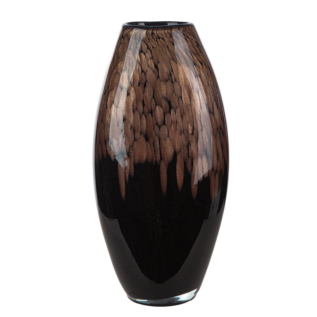 Zwarte glazen vaas Lemark 34 cm