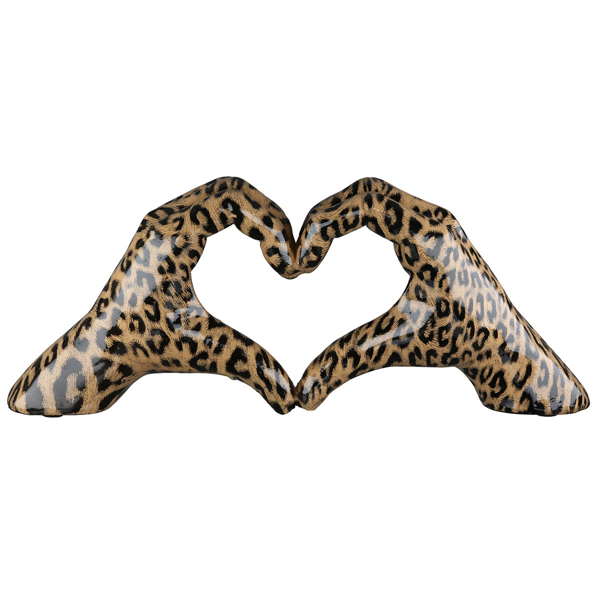 Decoratief Hart Leopard 29 cm
