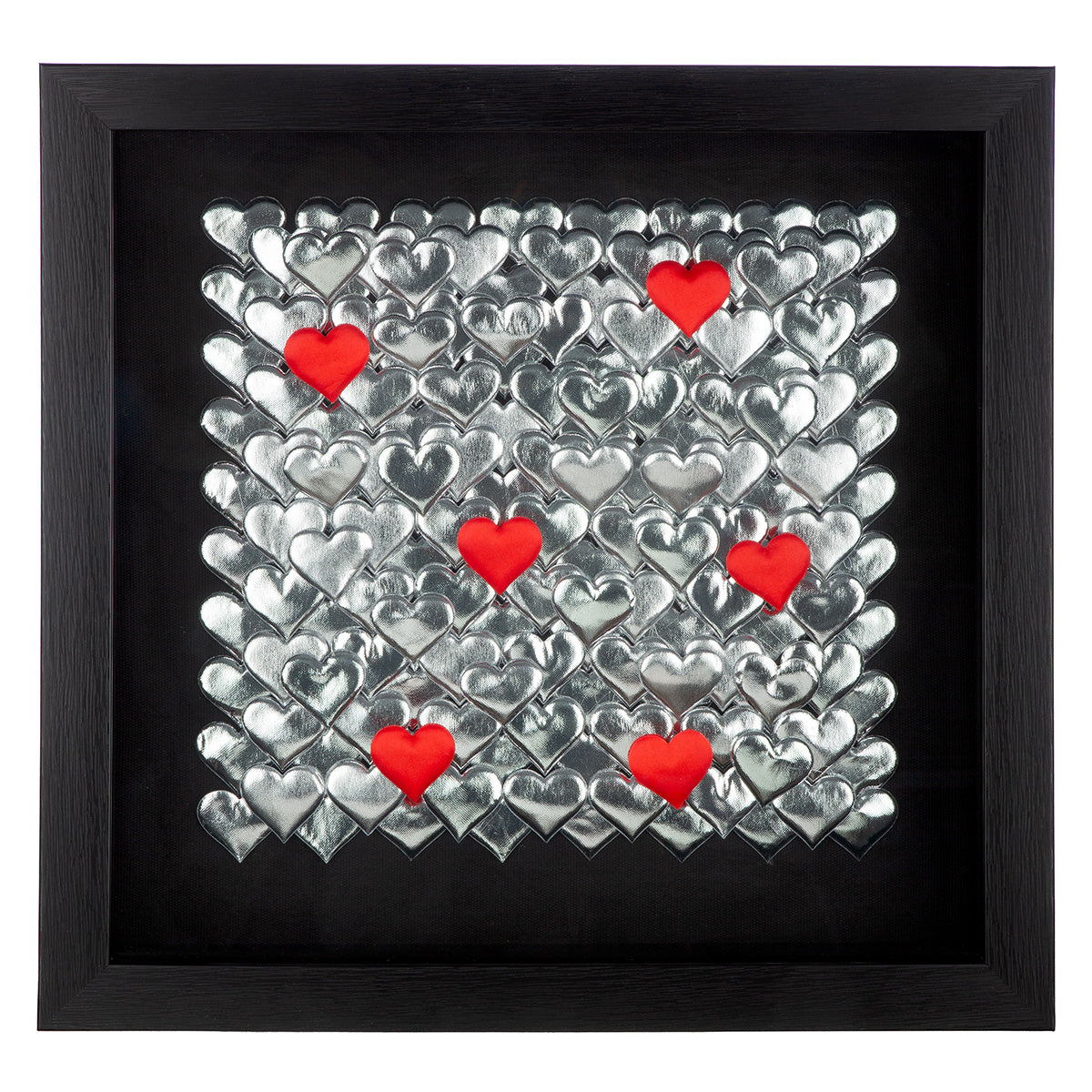 Heart zwart-zilveren 3D wanddecoratie