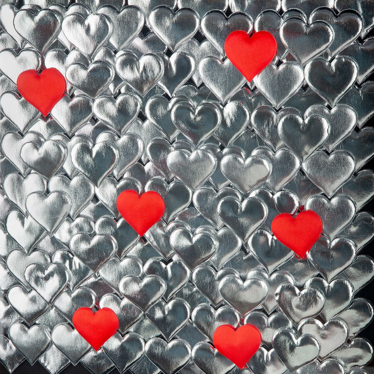 Heart zwart-zilveren 3D wanddecoratie