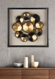 Zwart-gouden 3D wanddecoratie Cut