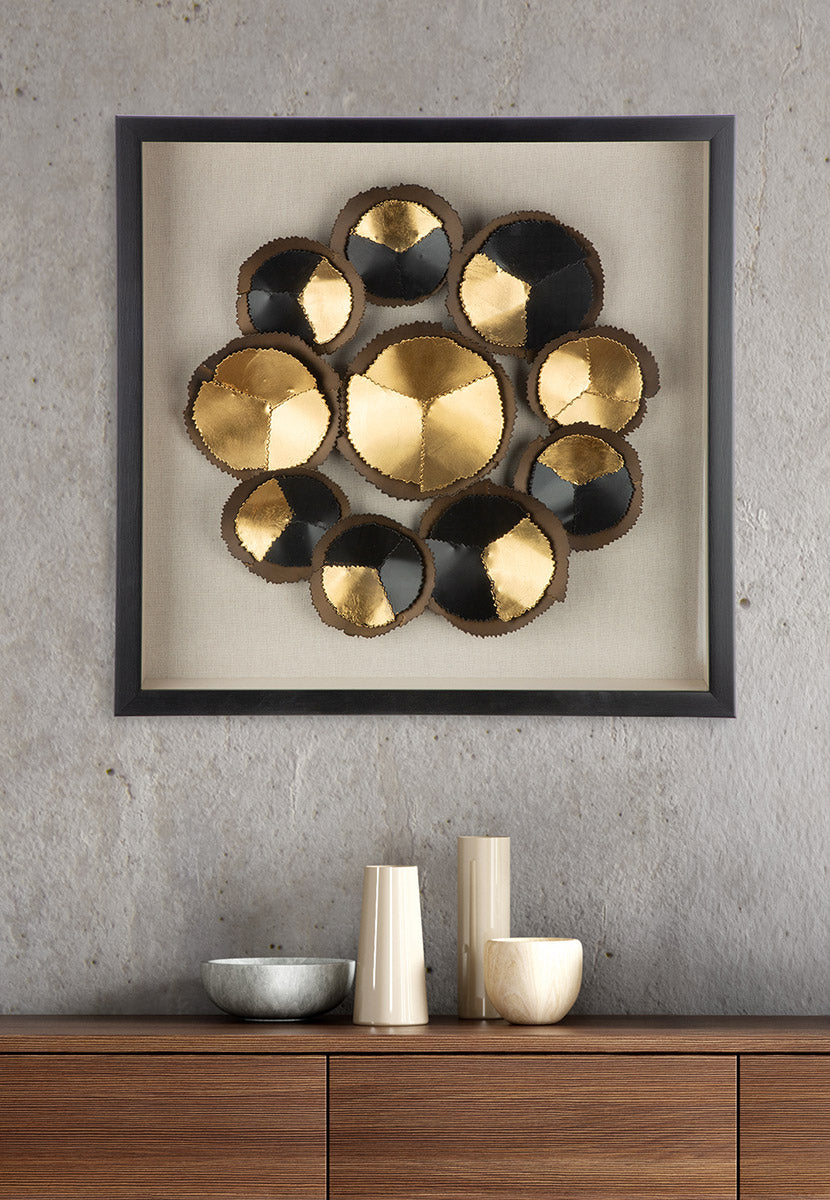 Zwart-gouden 3D wanddecoratie Cut