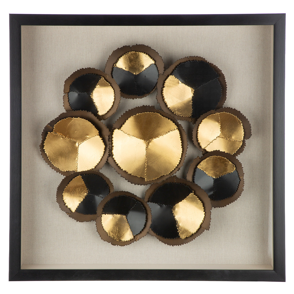 Zwart-gouden 3D wanddecoratie Cut