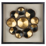 Zwart-gouden 3D wanddecoratie Cut