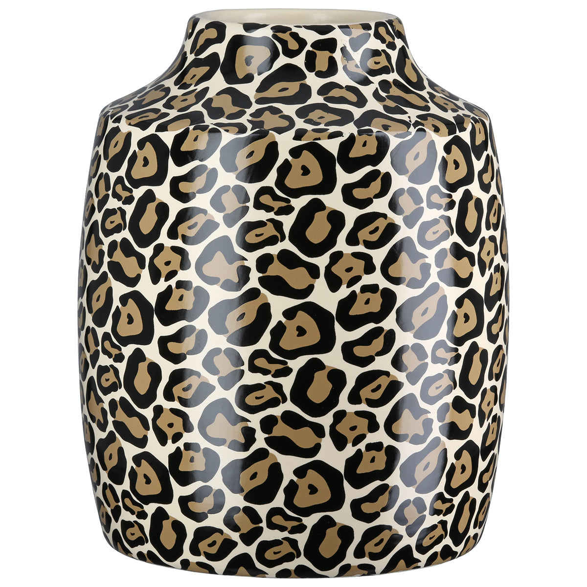 Leopard Vaas Bolvormig Zwart Bruin