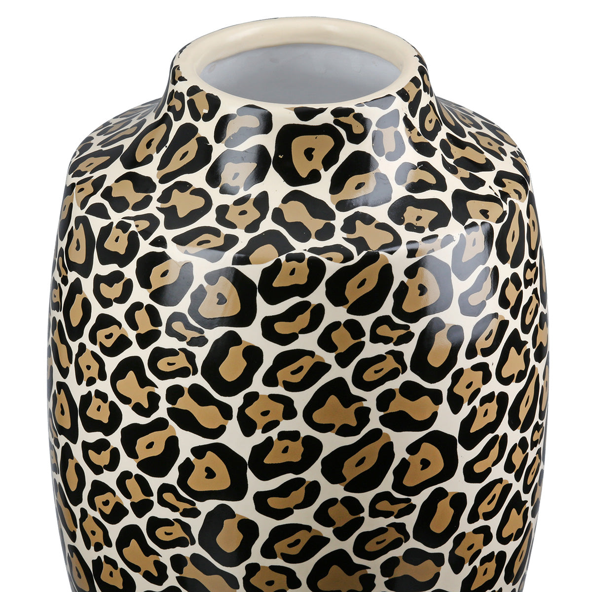 Leopard Vaas Bolvormig Zwart Bruin