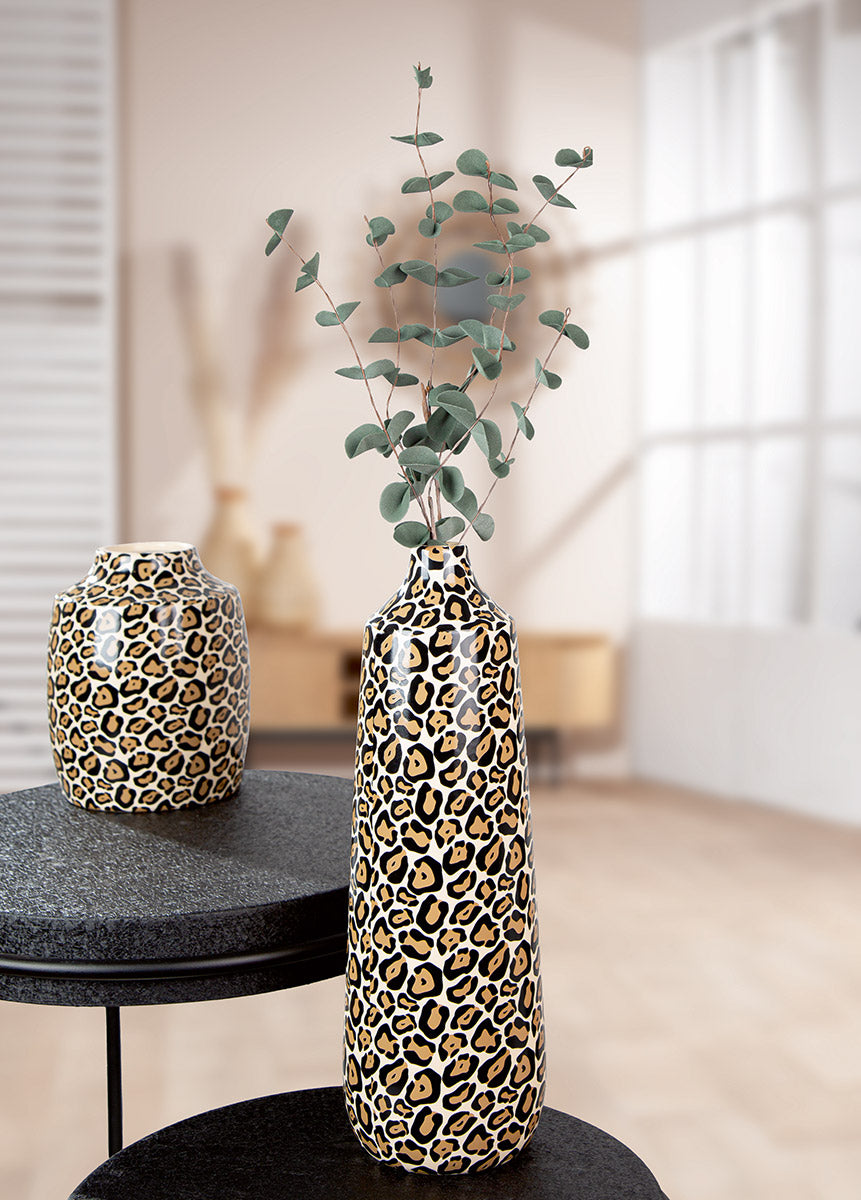 Leopard Flessenvaas Zwart Bruin