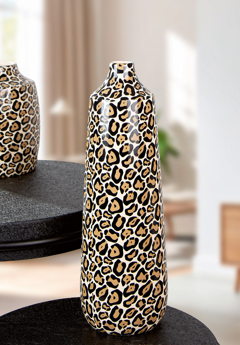Leopard Flessenvaas Zwart Bruin
