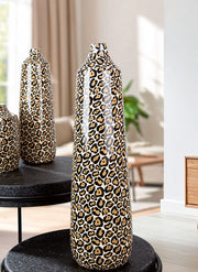 Leopard Flessenvaas Zwart Bruin