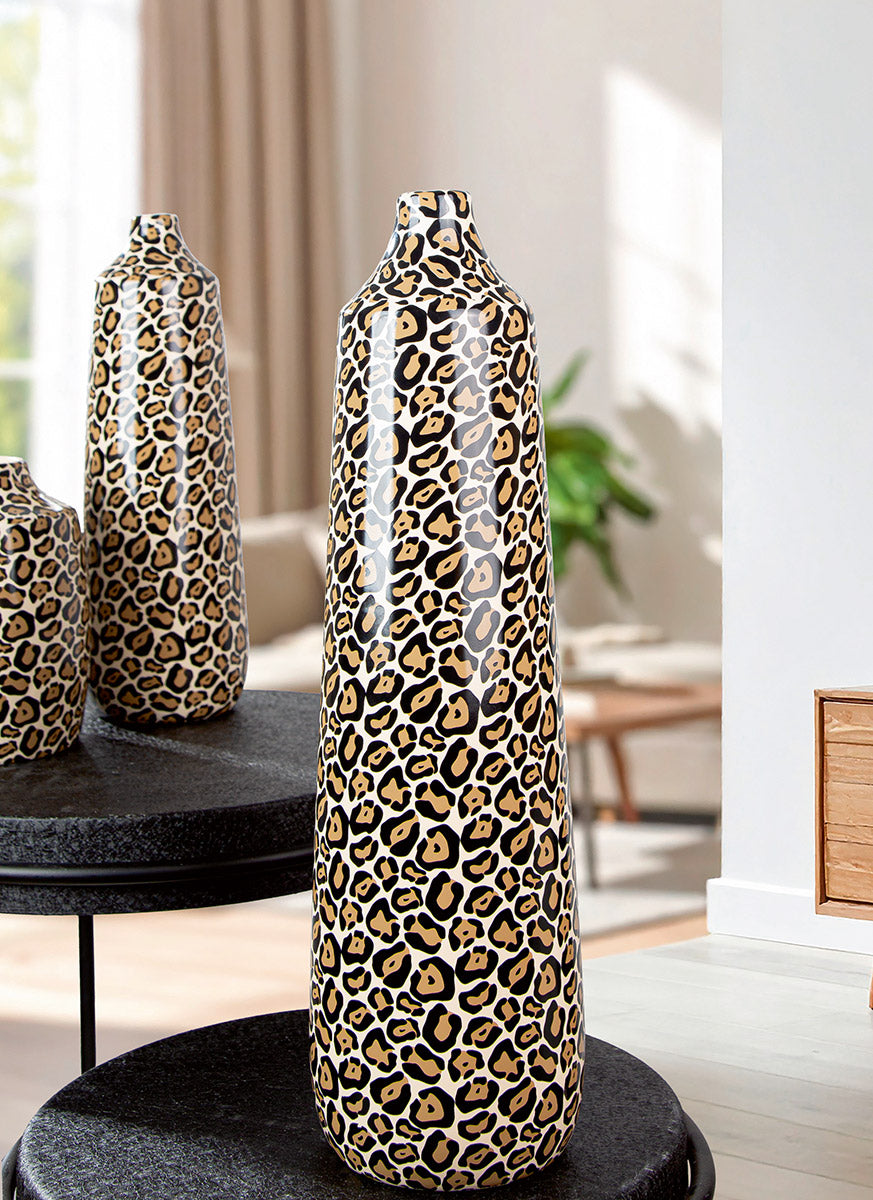 Leopard Flessenvaas Zwart Bruin