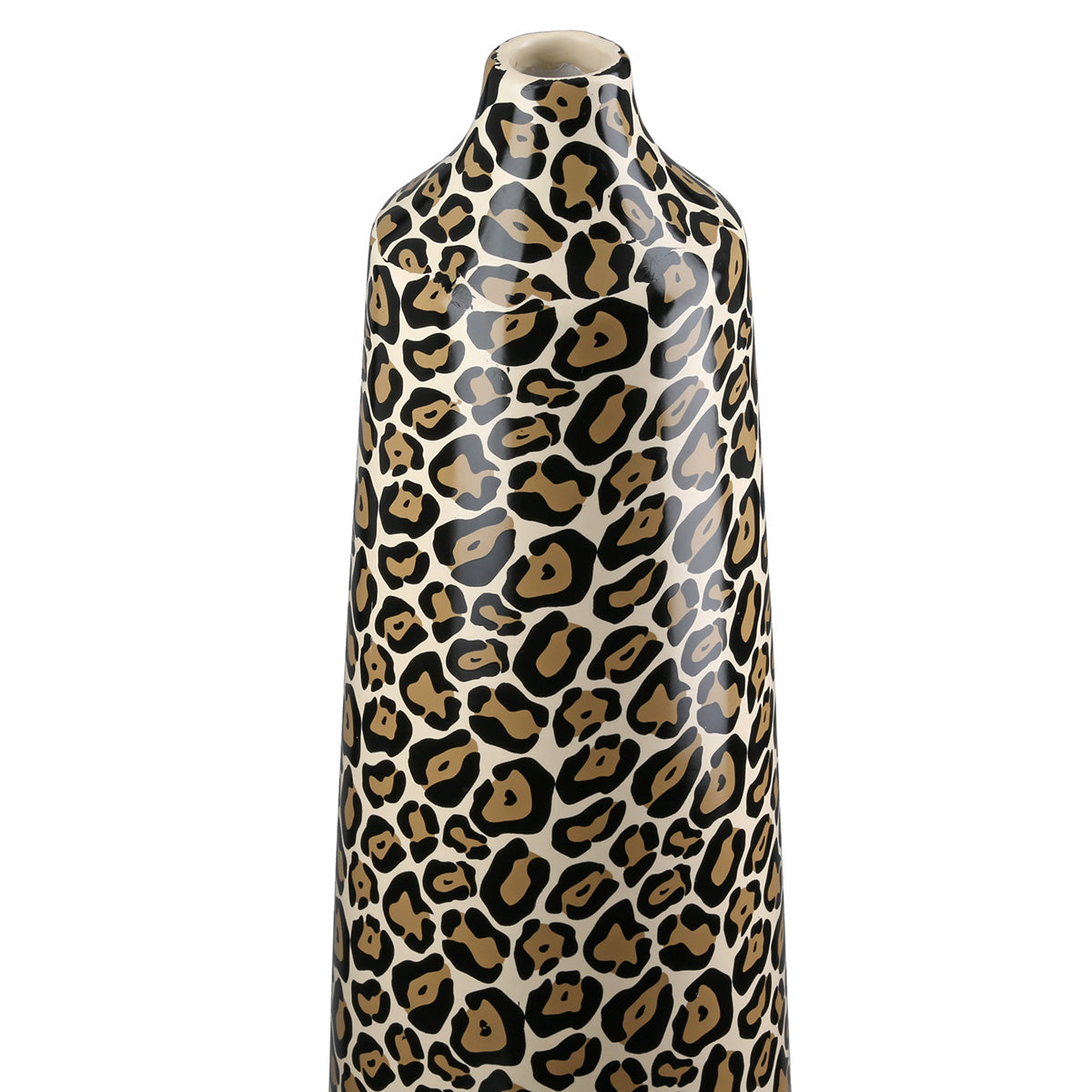 Leopard Flessenvaas Zwart Bruin