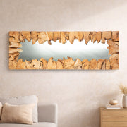 Waveform houten spiegel 35 × 100 cm