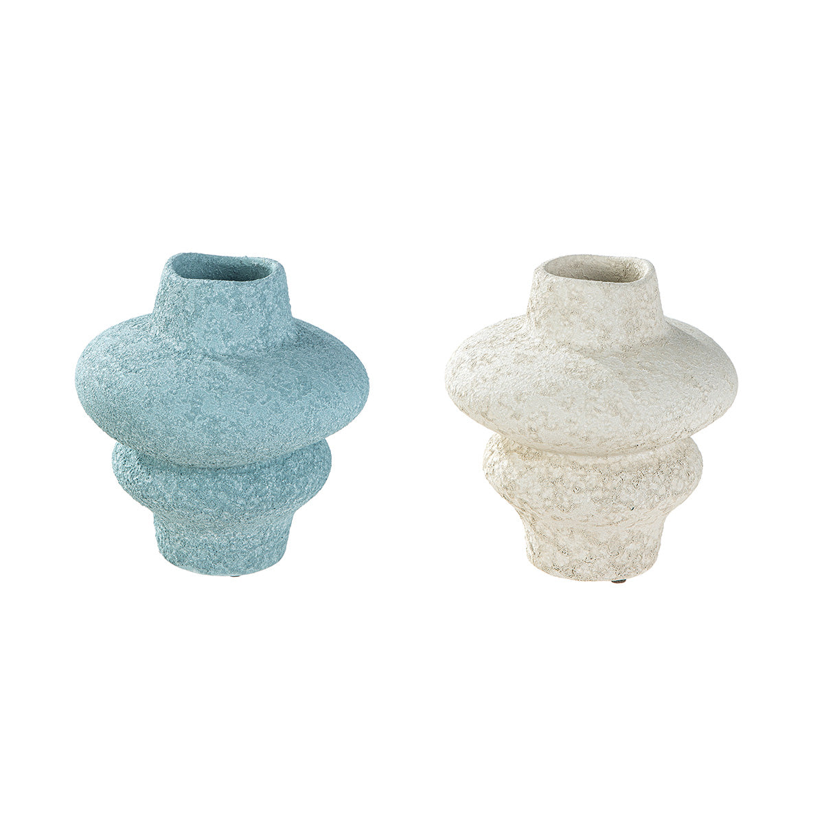 Stegna Ronde Vaas Crème Blauw 21 cm