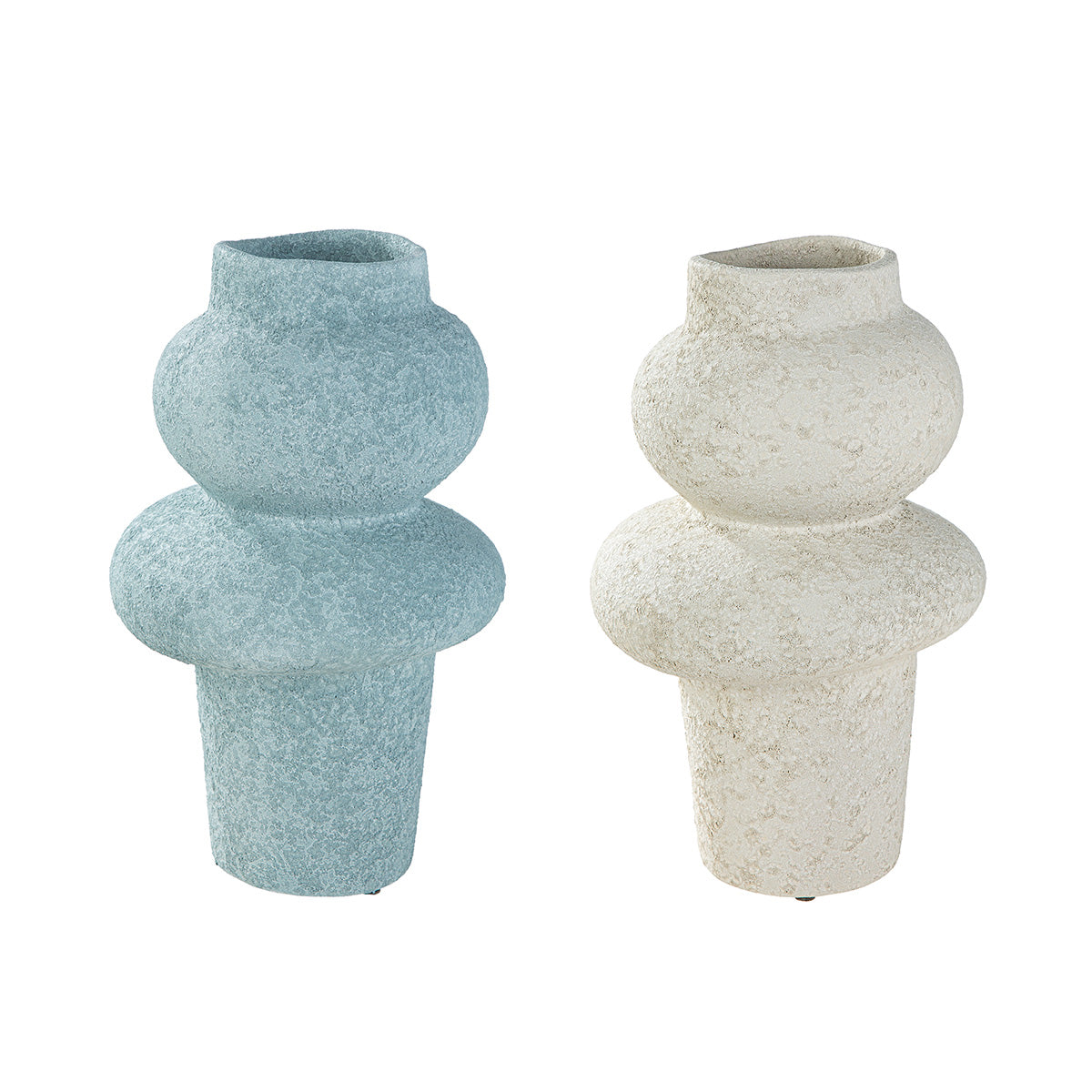 Stegna Ronde Vaas Crème Blauw 33 cm