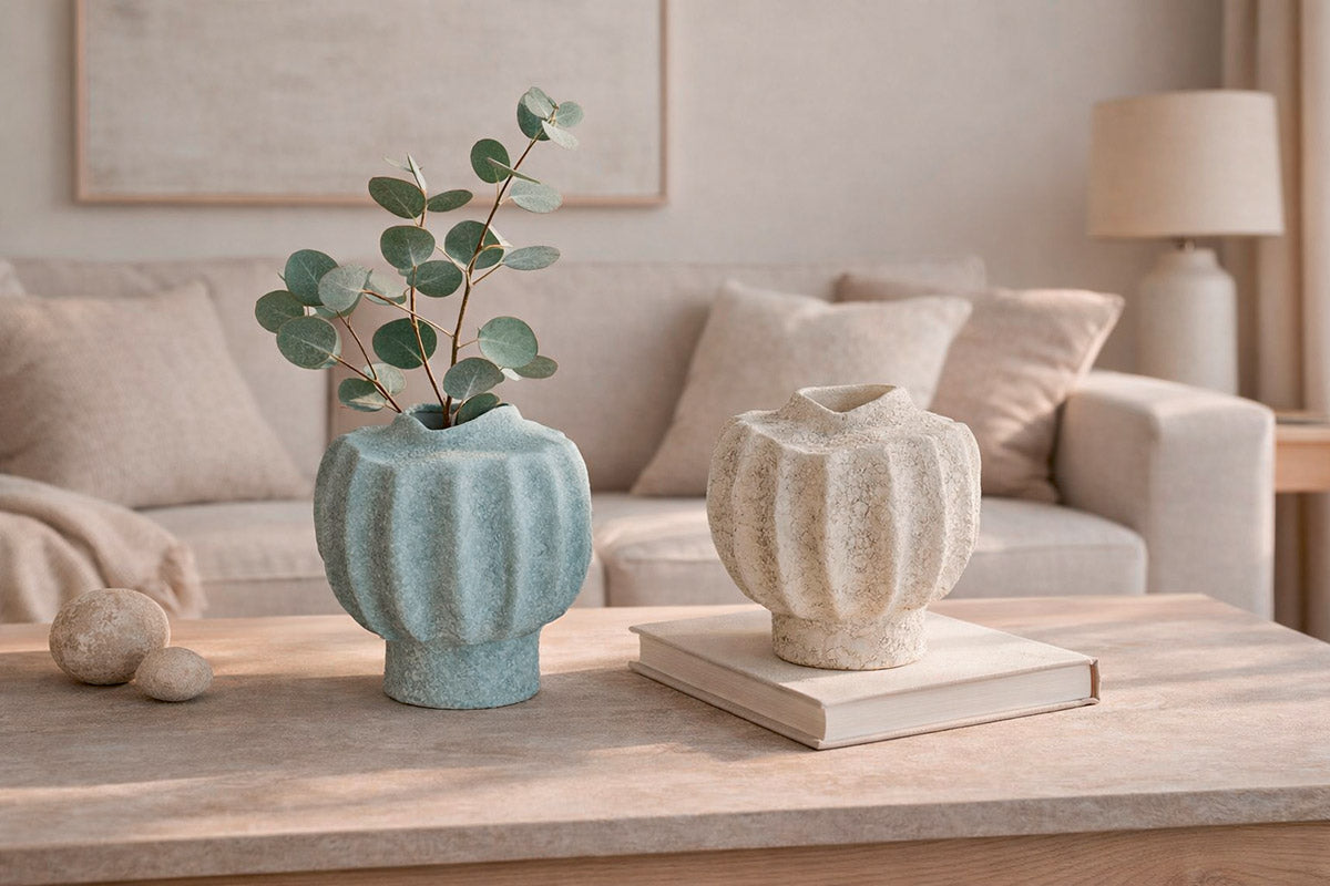 Stegna Vaas Crème Lichtblauw 21 cm