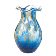 Blauwe glazen vaas Kandaru 28 cm