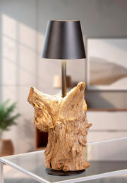 LED Tafellamp Metaal Hout Zwart