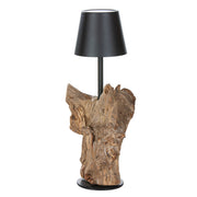 LED Tafellamp Metaal Hout Zwart