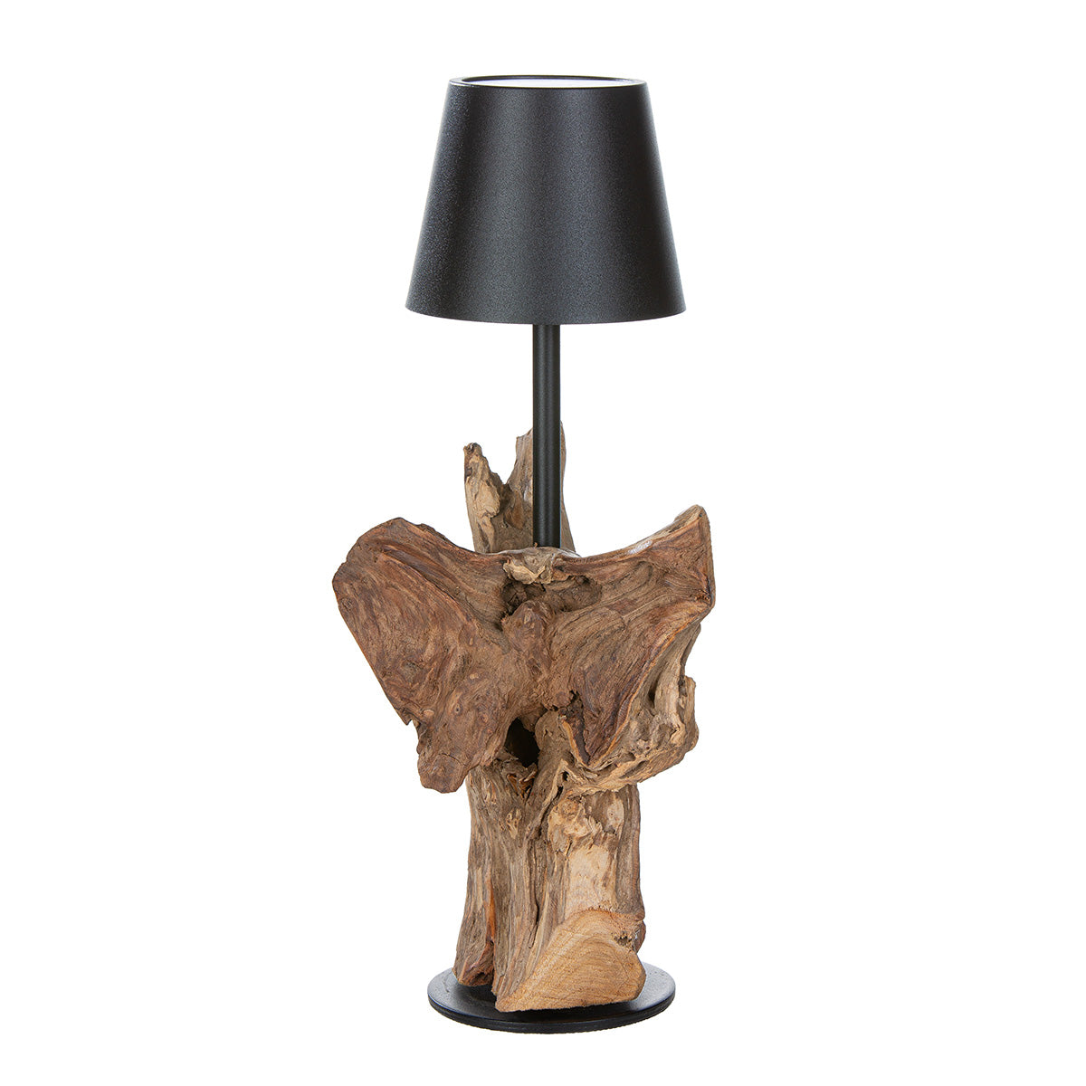 LED Tafellamp Metaal Hout Zwart