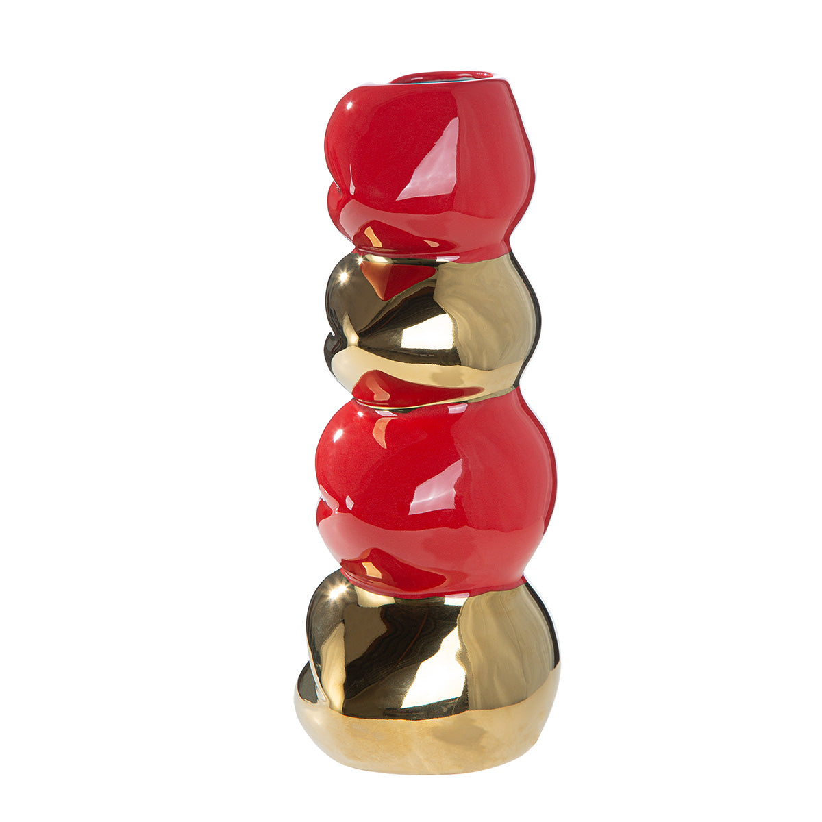Kisses Mondvaas Goud-Rood 24 cm