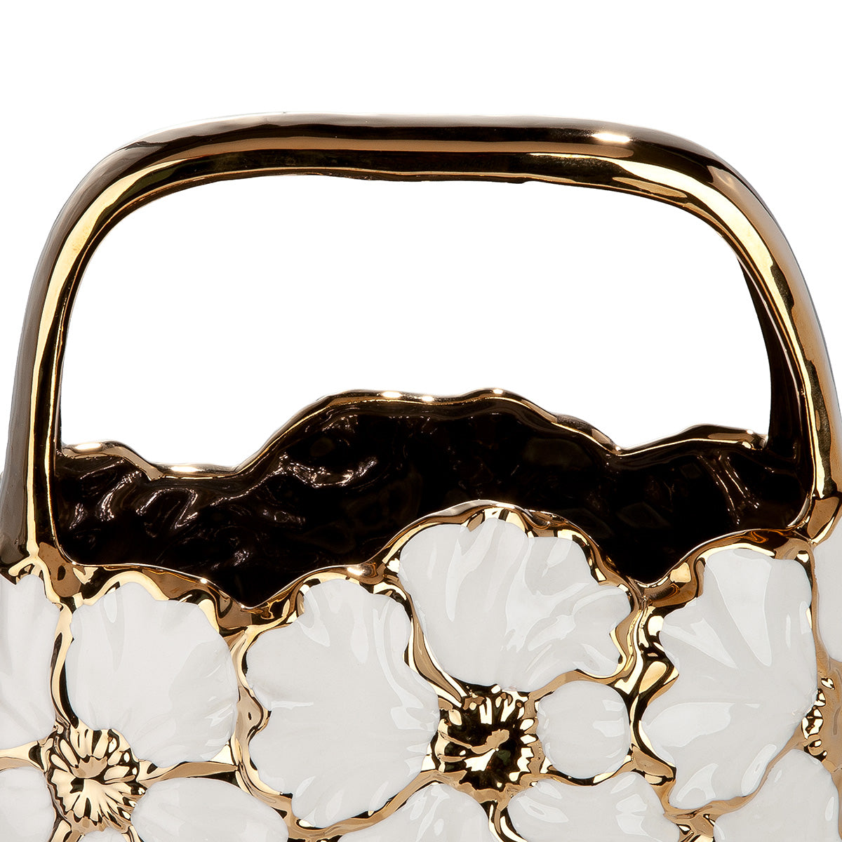 Imbali Handtasvaas Wit-Goud 24.5 cm