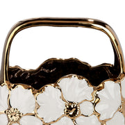 Imbali Handtasvaas Wit-Goud 24.5 cm