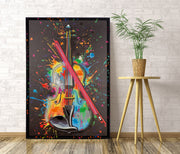 Music Splash LED vioolschilderij 93 cm