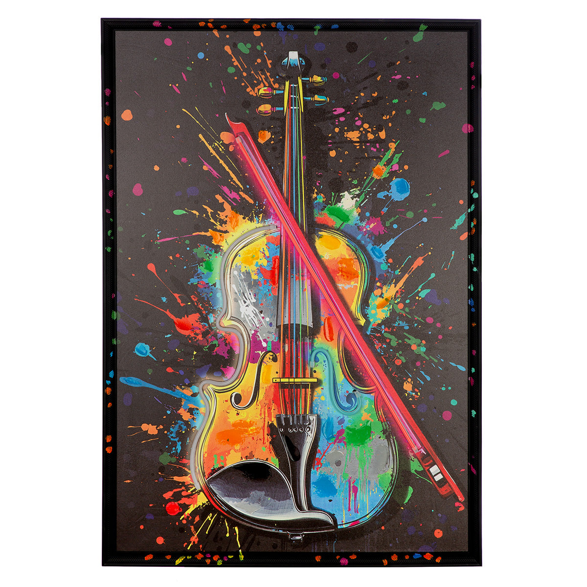 Music Splash LED vioolschilderij 93 cm