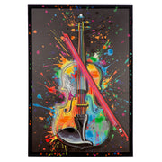Music Splash LED vioolschilderij 93 cm