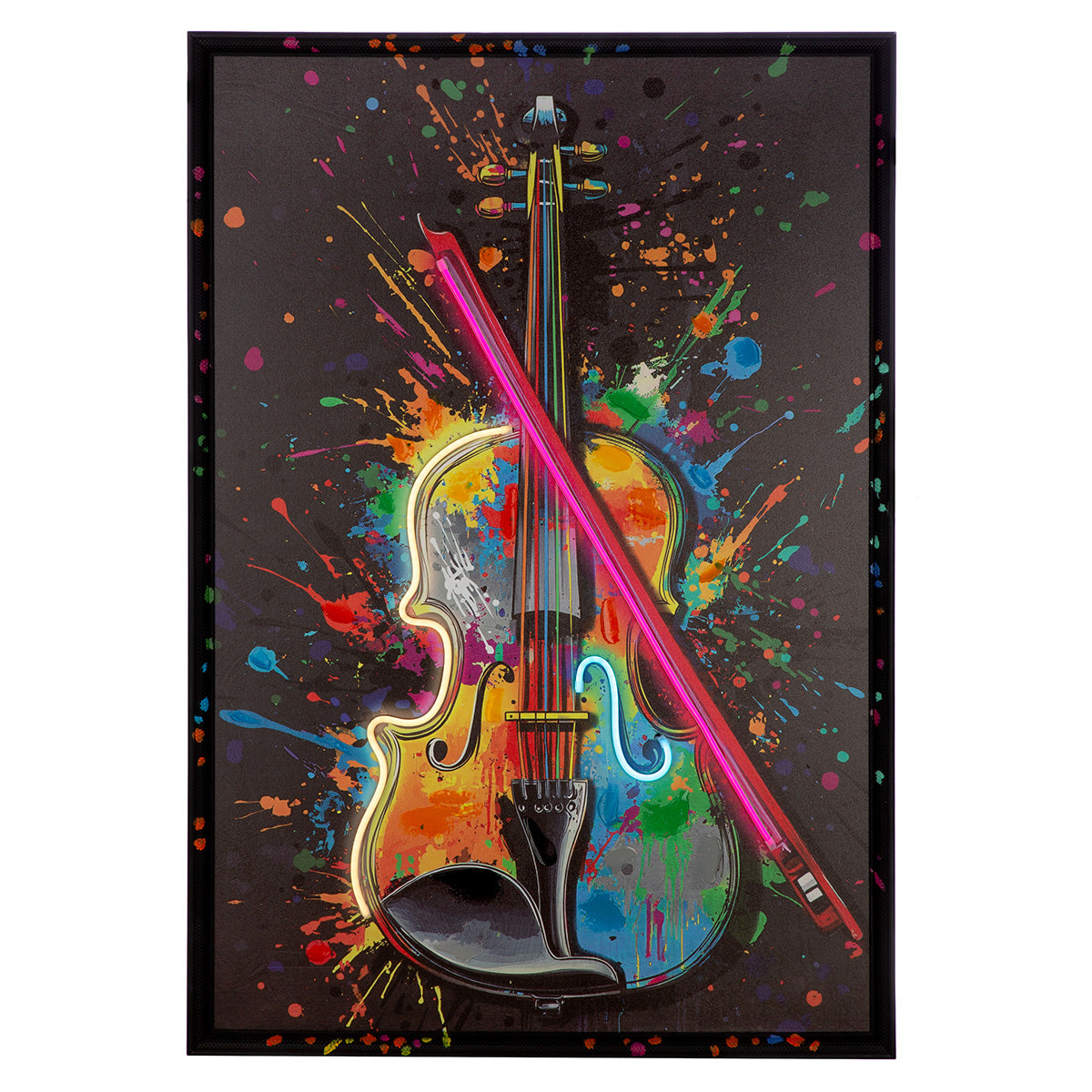 Music Splash LED vioolschilderij 93 cm