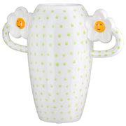 Daisy Ovale Oorvaas Wit Geel 19.5 cm