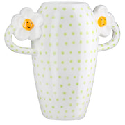 Daisy Ovale Oorvaas Wit Geel 19.5 cm