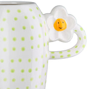 Daisy Ovale Oorvaas Wit Geel 19.5 cm